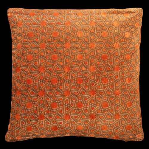  Fortuny Delphos Madrid Orange Velvet Pillow 24.5"