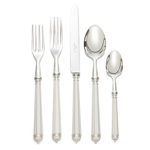 French Flatware Lignes Silver 5-Piece Setting