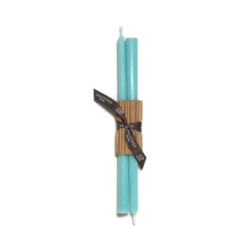 Greentree Home Everyday Tapers Set/2 Robin's Egg Blue 12"
