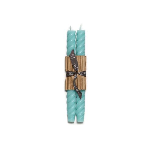 Greentree Home Rope Robin's Egg Blue Taper Pair 10"