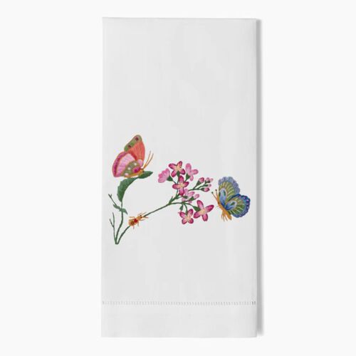 Henry Handwork Towel Butterflies & Flowers