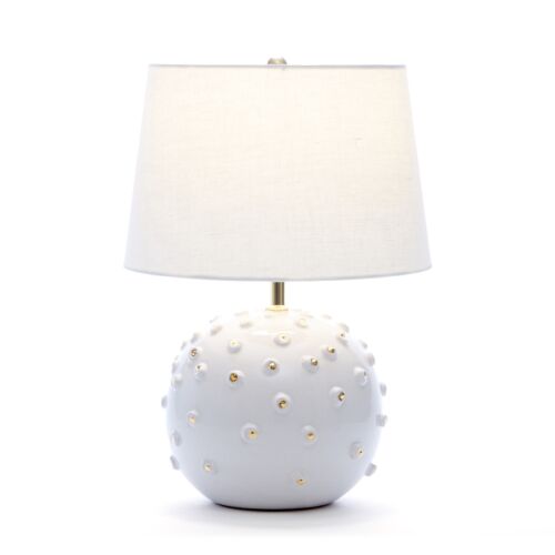 Italian Table Lamp Sphere Gold & White