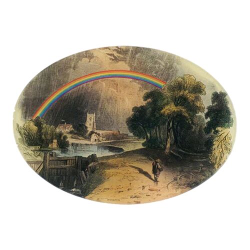  John Derian Decoupage Oval 7x10" Rainbow