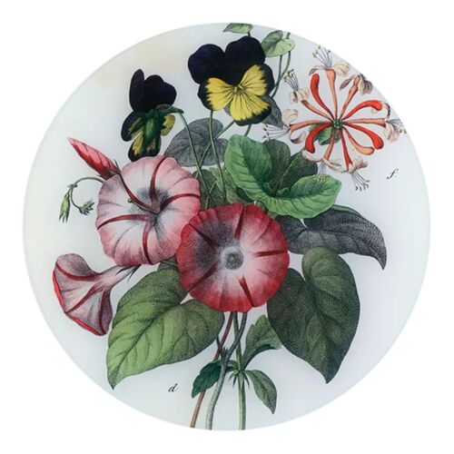  John Derian Decoupage Plate 11" Pansy Honeysuckle & Morning Glory