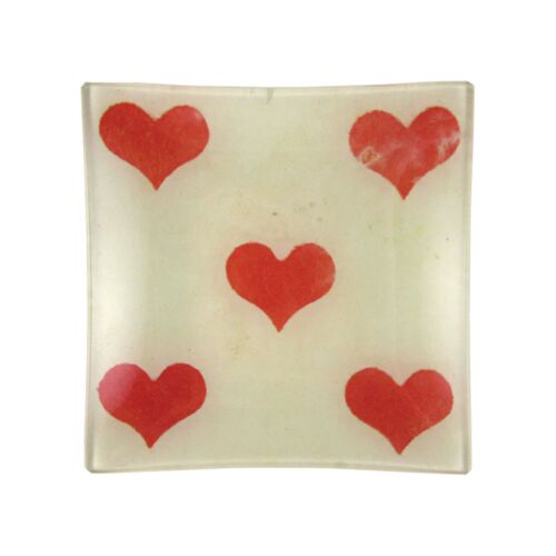  John Derian Decoupage Tray 6x6" Five of Hearts