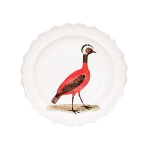 John Derian Bird Deep Plate Red Peruvian Hen
