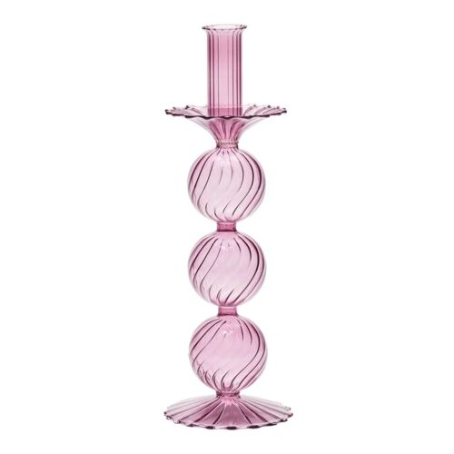 Kim Seybert Glass Iris Lavender Candle Holder