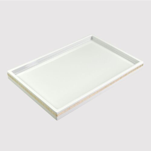 Lacquer Silver Dollar Sycamore Band Vanity Tray