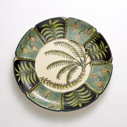 Ardmore Ceramic Plate Leaf with Light Orange Fruit