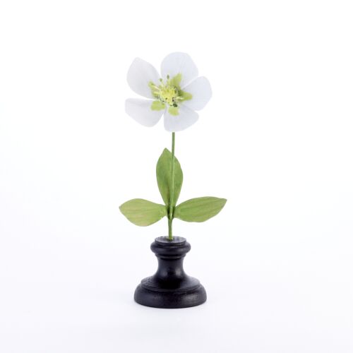 Artisan Metal Flower Anemone White & Green Small