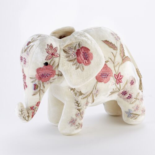 Anke Drechsel Silk Velvet Animal Elephant Ivory