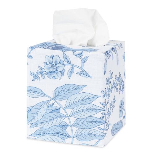 Matouk Tissue Box Cover Pomegranate Porcelain Blue