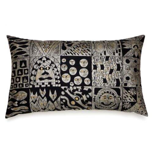 Mirella Abstract Cats Linen Pillow 32x19"