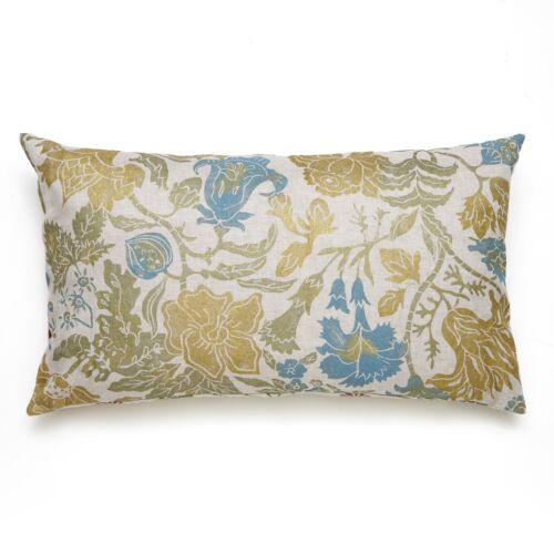 Mirella Birds & Flowers Linen Pillow 18x31"