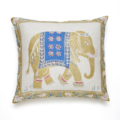 Mirella Elephant Linen Pillow 19x21"