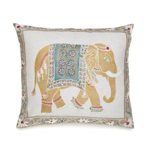 Mirella Elephant Natural Linen Pillow 20"