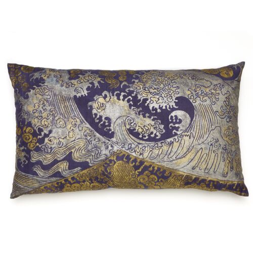Mirella Hokusai Linen Pillow 21x33"