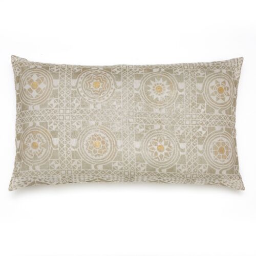 Mirella Medallion Linen Pillow 18x32"