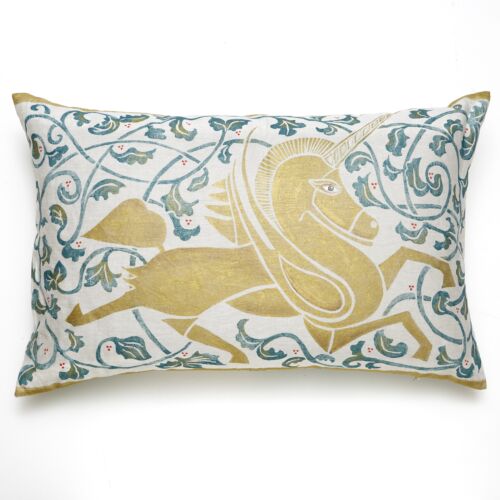 Mirella Sea Unicorn Linen Pillow 21x33"