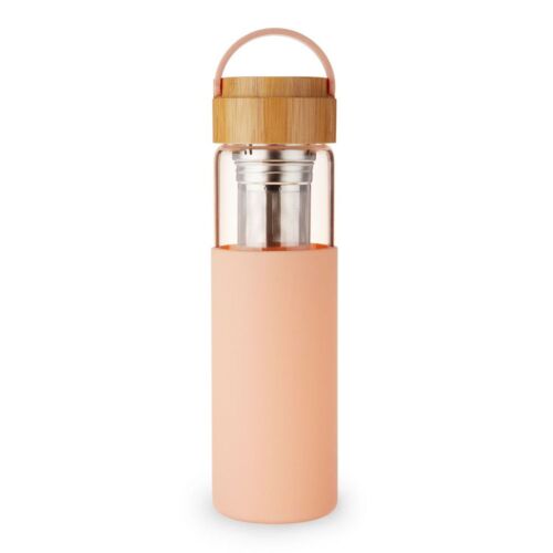 Modern Glass Travel Infuser Tumbler Paige Coral