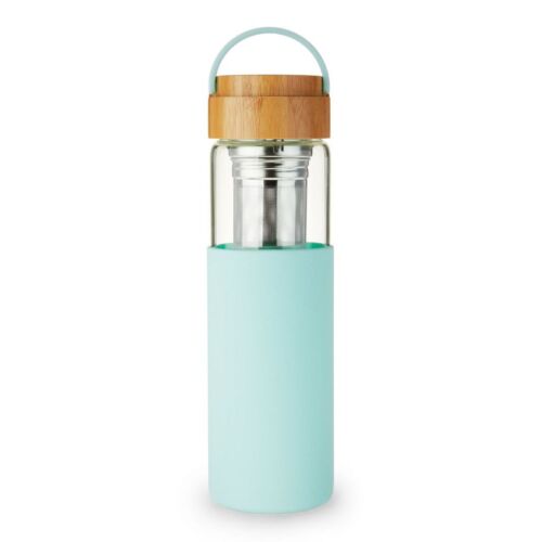 Modern Glass Travel Infuser Tumbler Paige Turquoise