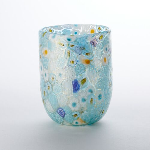 Murrine Glass Tumbler Light Blue
