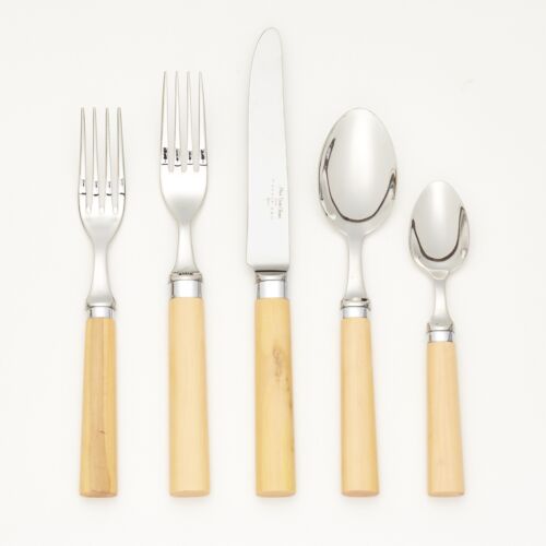 French Flatware Oslo Boxwood Stainless 5-Piece Setting
