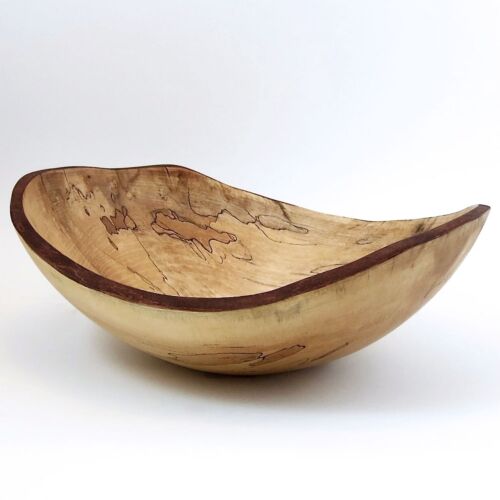 Peterman Maple Spalted Wood Serving Bowl Oval 15"