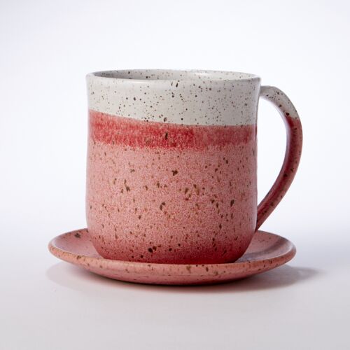 Rachael Pots Mug & Saucer Set Pink