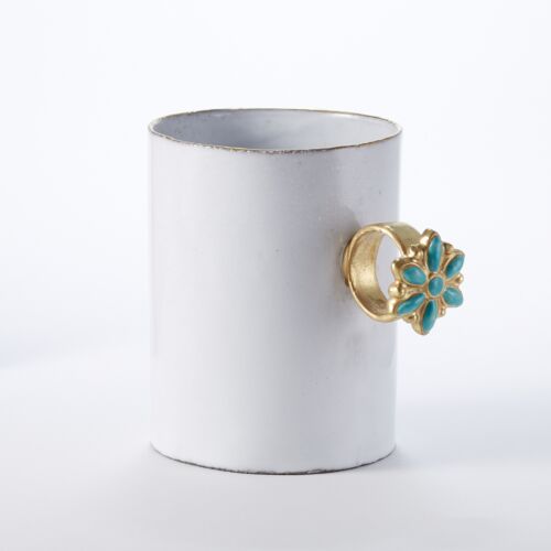 Serena Blue Flower Ring Mug