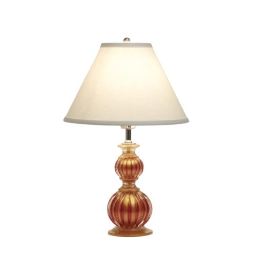  Murano Glass Red & Gold Table Lamp