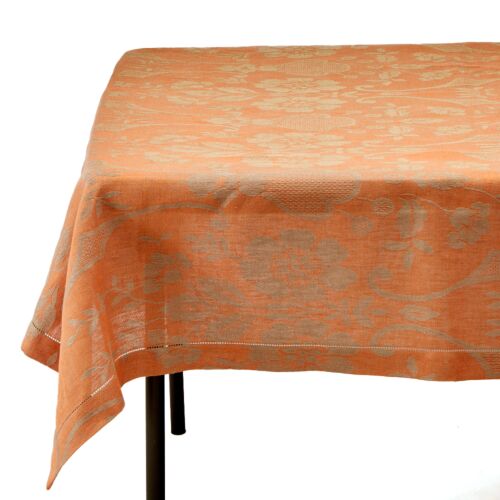Tessitura Pardi Damasco Rustica Orange Tablecloth 68x128"