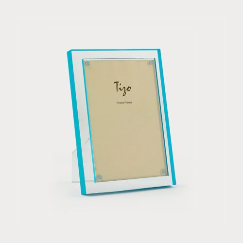 Tizo Lucite Turquoise Border Frame 4x6"