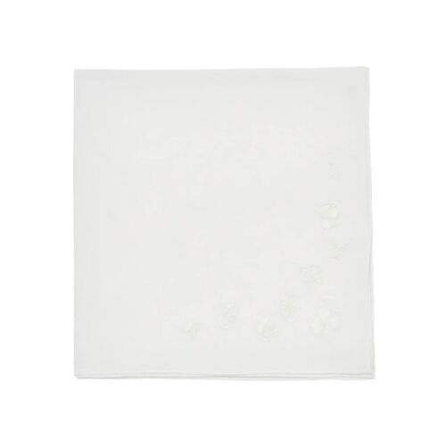 D. Porthault Handkerchief Embroidered Trefles White