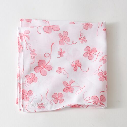 D. Porthault Handkerchief Printed Trefles Pink