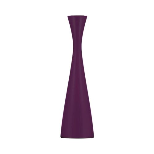 Wooden Candle Holder Purple Tall
