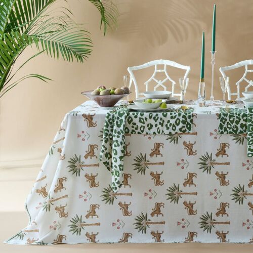 Matouk Tiger Palm Tigereye Tablecloth