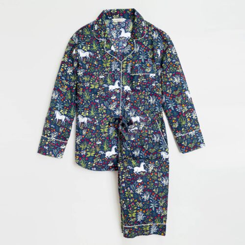 Printfresh Unicorn's Garden Indigo Pajama Set