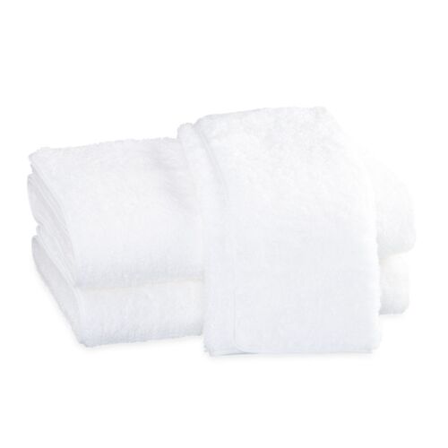 Matouk Towel Collection Cairo Straight Edge White & White