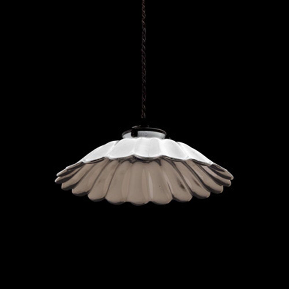Astier de Villatte Pendant Light Marguerite with Platinum Interior