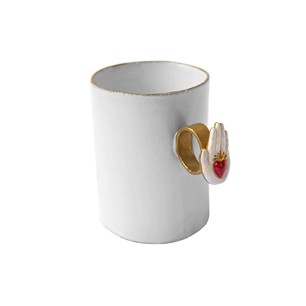 Serena Heart On Hand Ring Mug