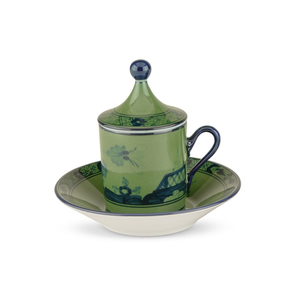 Ginori Oriente Italiano Malachite Espresso Cup Set
