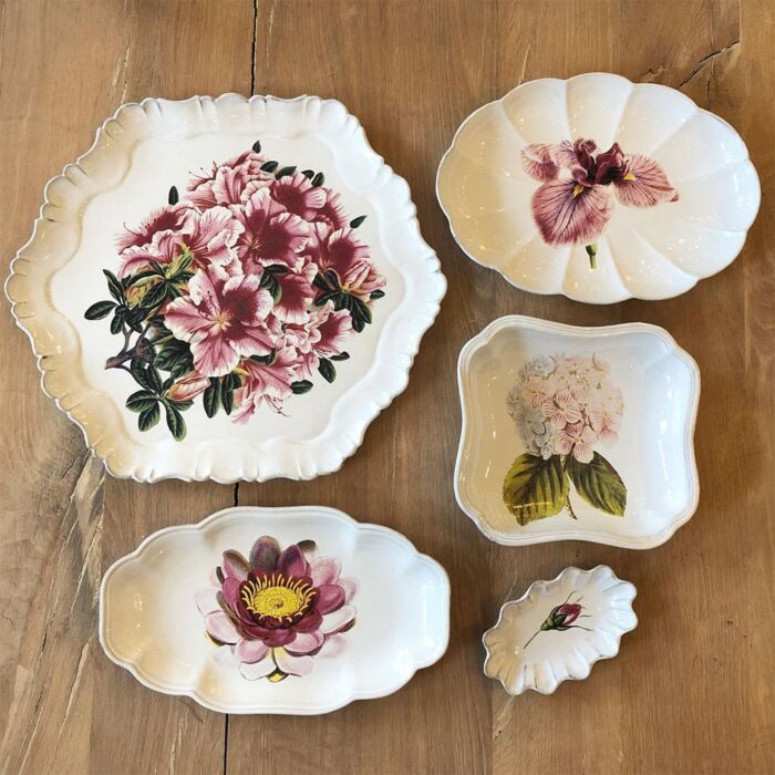 John Derian Floral Platter Iris
