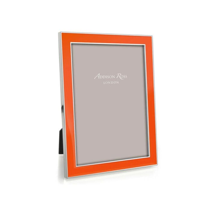 Addison Ross Enamel Silver Orange Frame 5x7