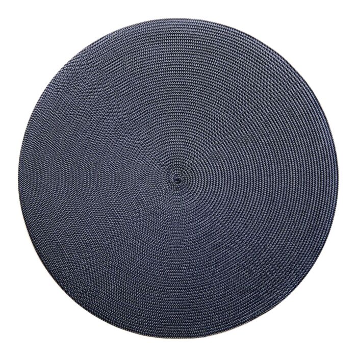 Deborah Rhodes Placemat Linen Braid Grey & Navy