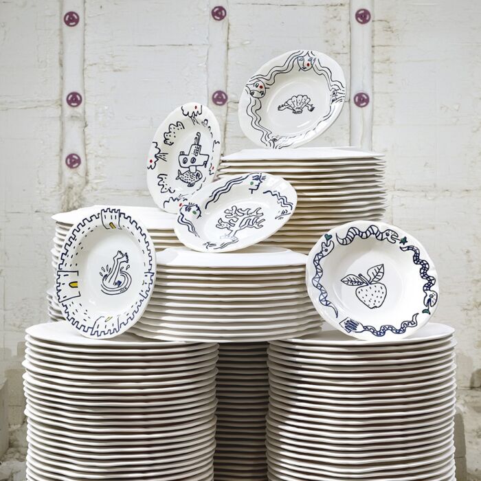 Gien Archipel Sentimental Assorted Set/6 Rim Soup Plate