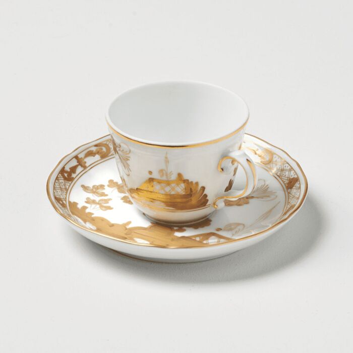 Ginori Oriente Italiano Aurum Gold Rim Coffee Cup