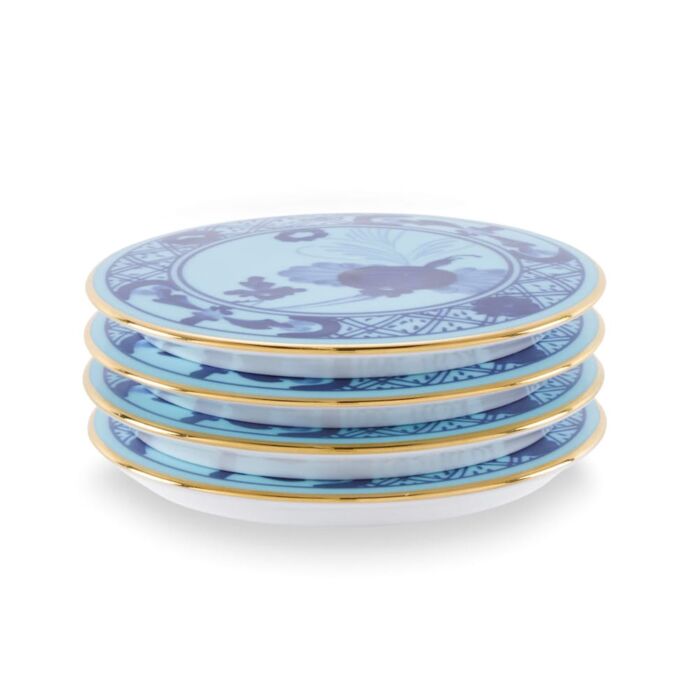 Ginori Oriente Italiano Iris Gold Rim Coaster Set/4