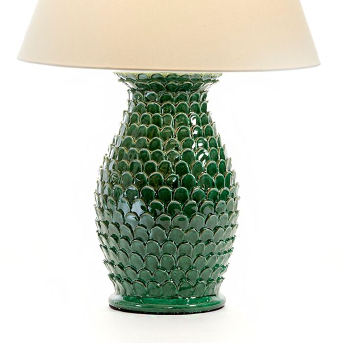 Dark green glass lamp store
