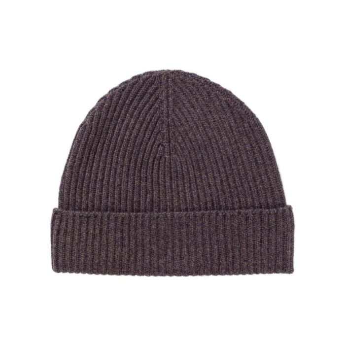 Johnstons of Elgin Cashmere Unisex Beanie Marl Dark Russet